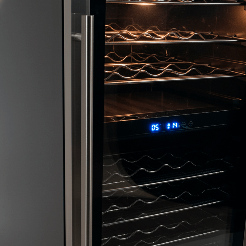 Cava de Vinos | 119 Botellas | Doble Zona de Temperatura | Inox Door